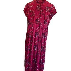 Asian Dress Acetate/Rayon Cherry Blossom Flowers Sz 7/8 by Breakin Loose in the